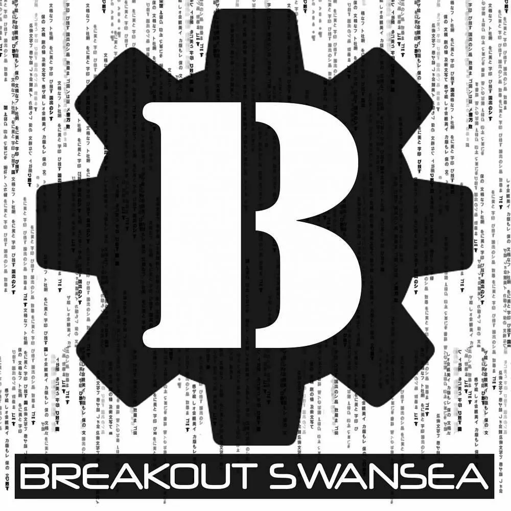 Logo with letter B and text Breakout Swansea