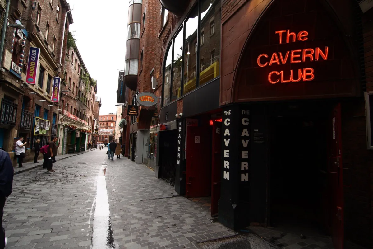 Street view with The Cavern Club entrance.