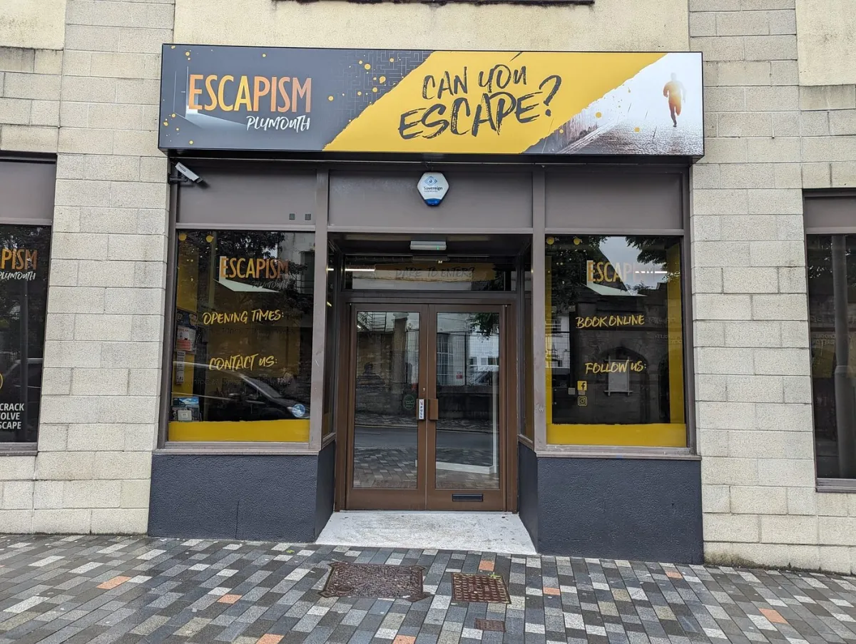 Entrance of Escapism Plymouth escape room.