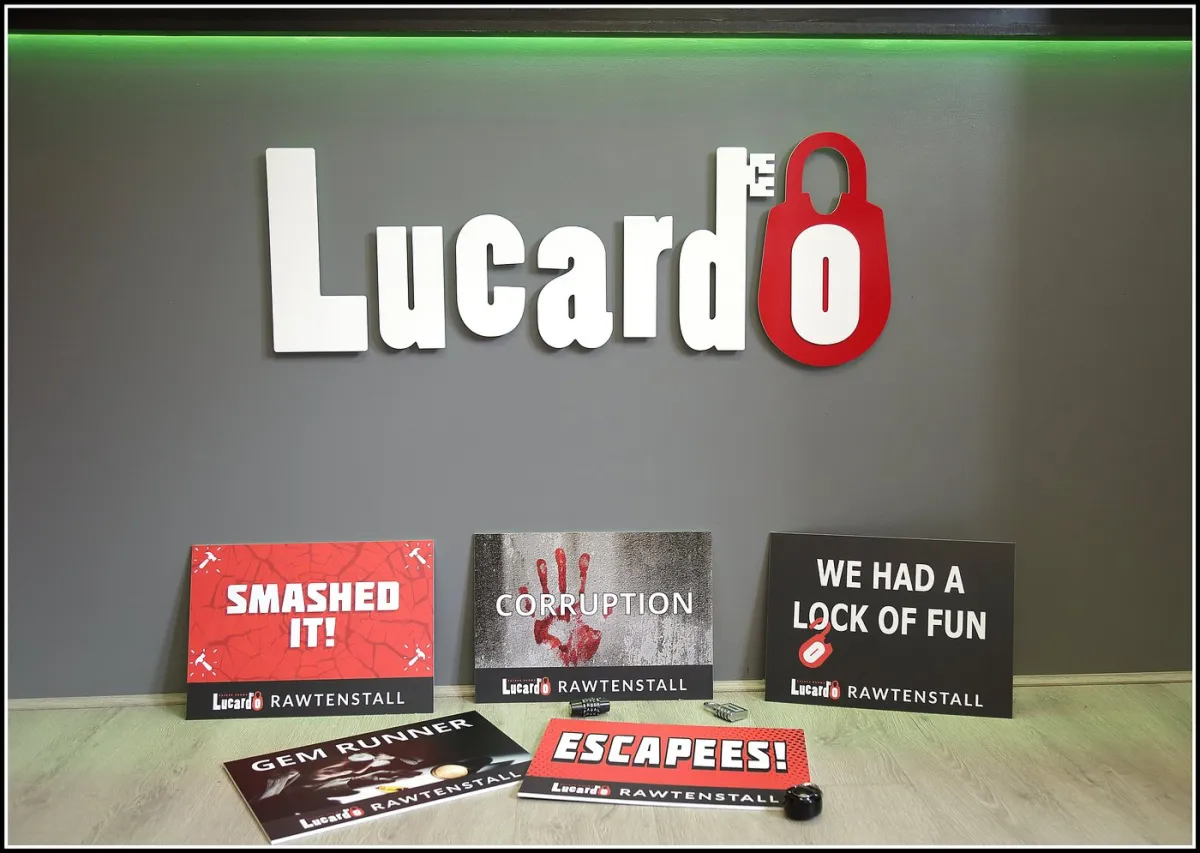 Lucardo Rawtenstall signs and logo on a wall.