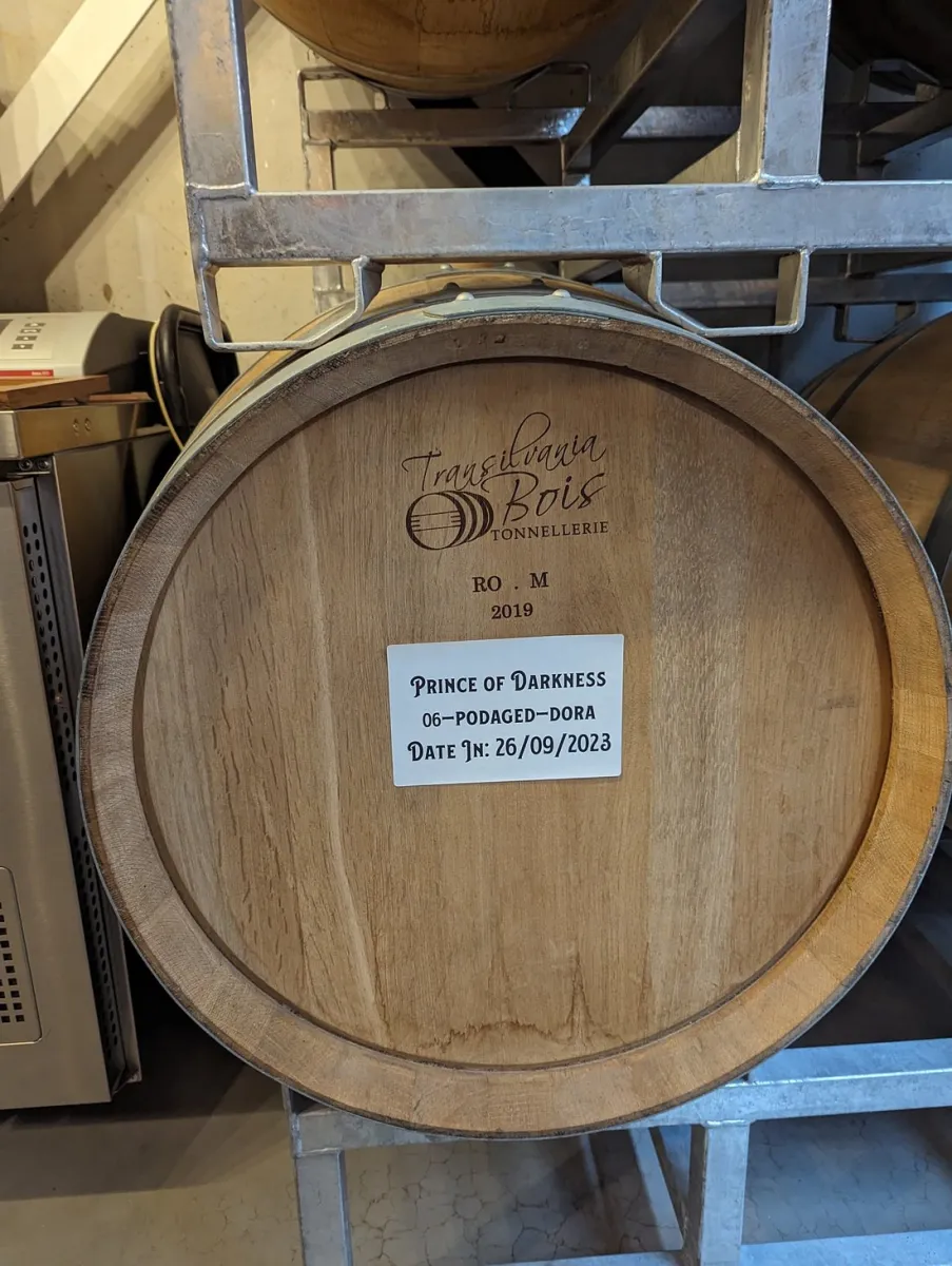 Wooden barrel labeled 'Prince of Darkness'.