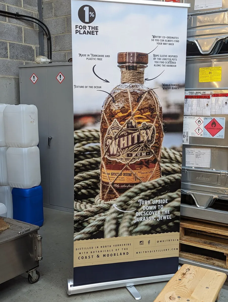 Promotional banner for Whitby Spiced Rum.