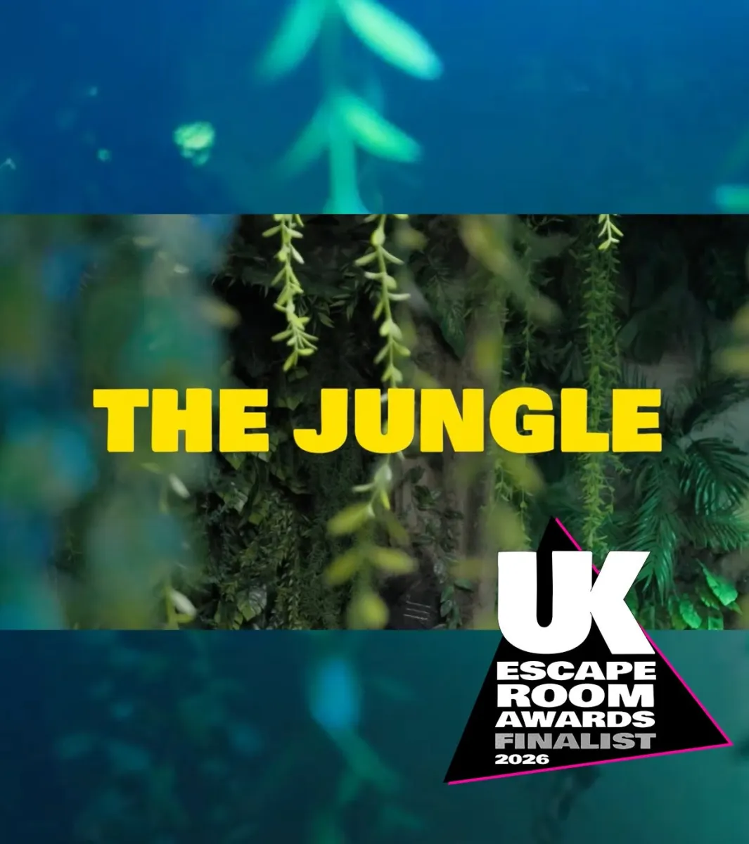 The Jungle text with UK Escape Room Awards logo