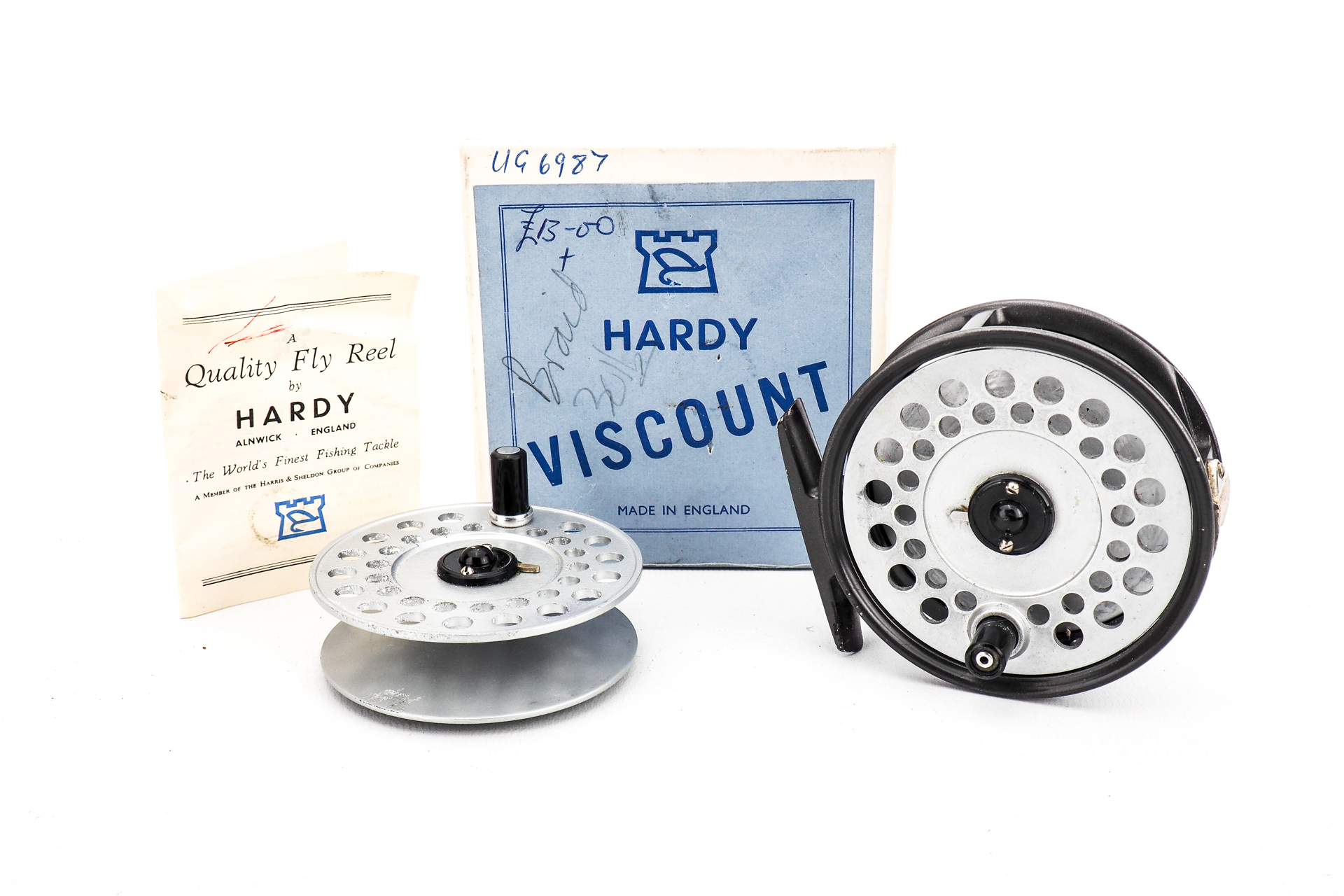 BOXED – HARDY “THE VISCOUNT” 130 TROUT FLY REEL + SPARE SPOOL