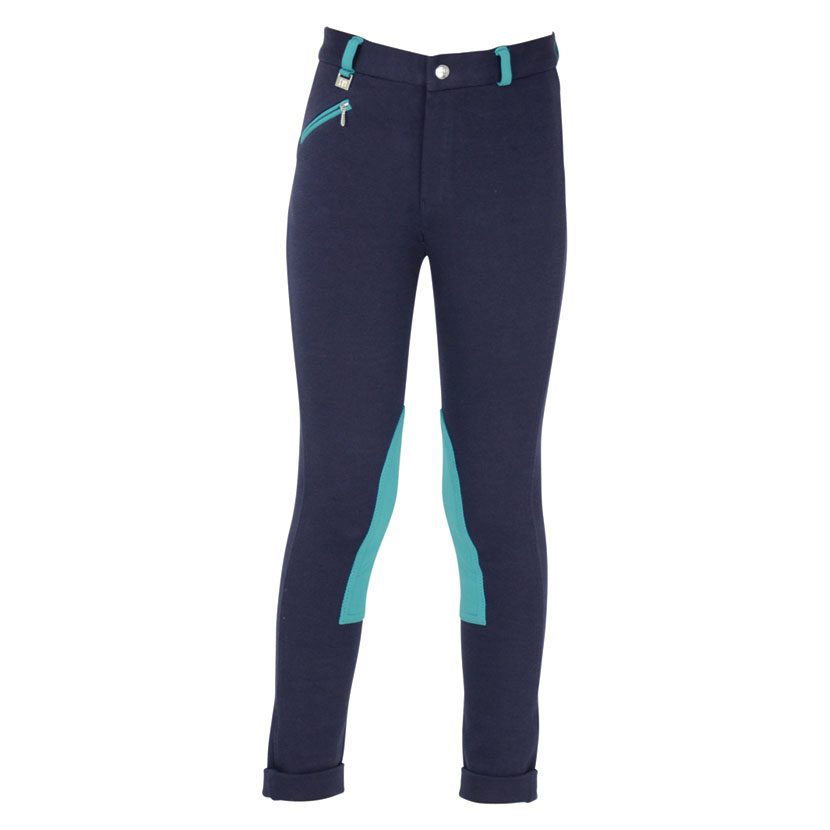 Hy Equestrian Belton Jr Jodphurs Navy/Teal - Image 5