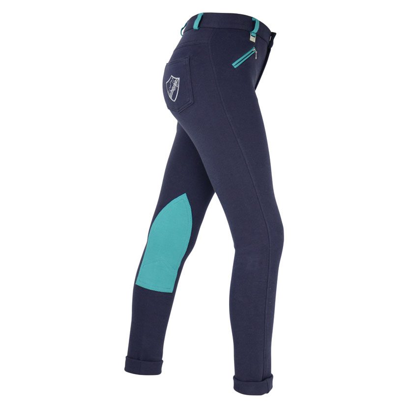 Hy Equestrian Belton Jr Jodphurs Navy/Teal - Image 4