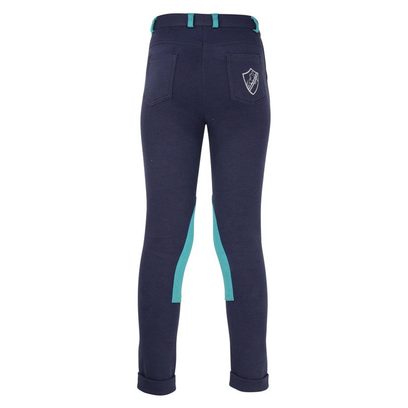 Hy Equestrian Belton Jr Jodphurs Navy/Teal - Image 6