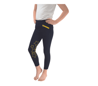 Hy Equestrian Stella Jr Riding Tights Yellow/Navy