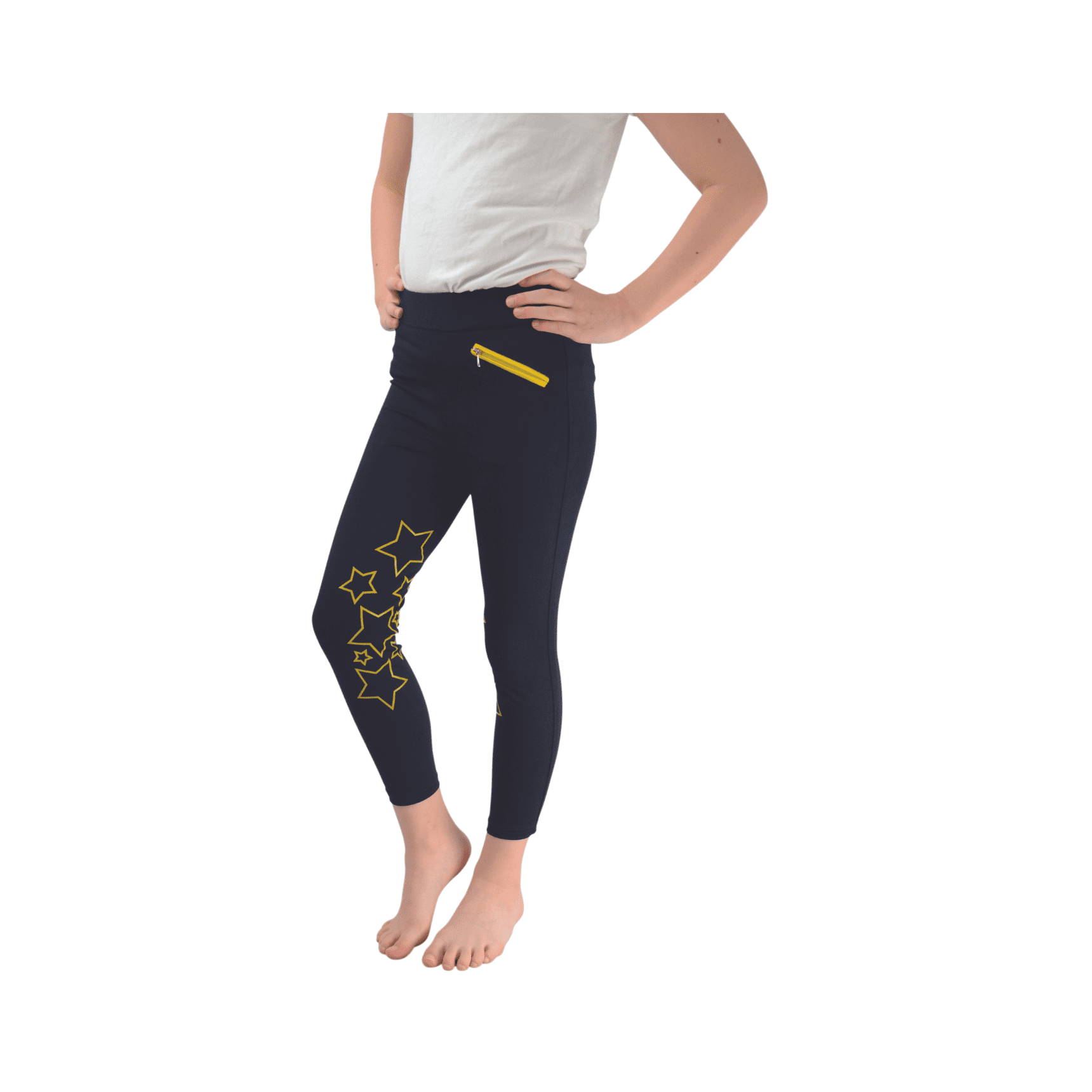 Hy Equestrian Stella Jr Riding Tights Yellow/Navy