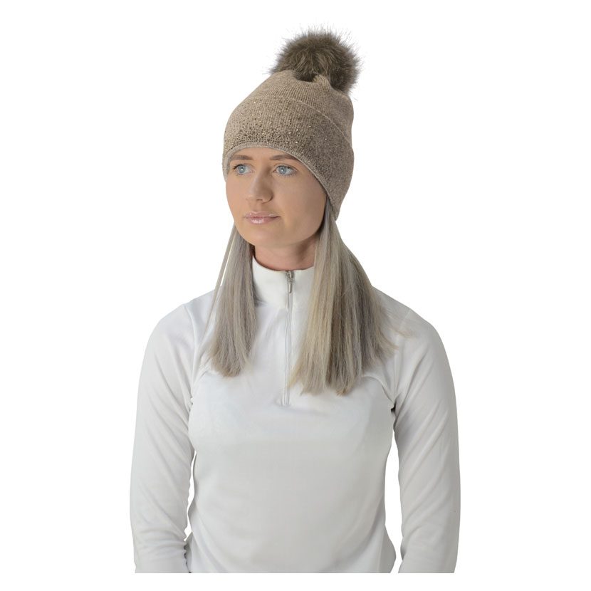 Hy Equestrian Alaska Diamante Hat Beige - Image 2