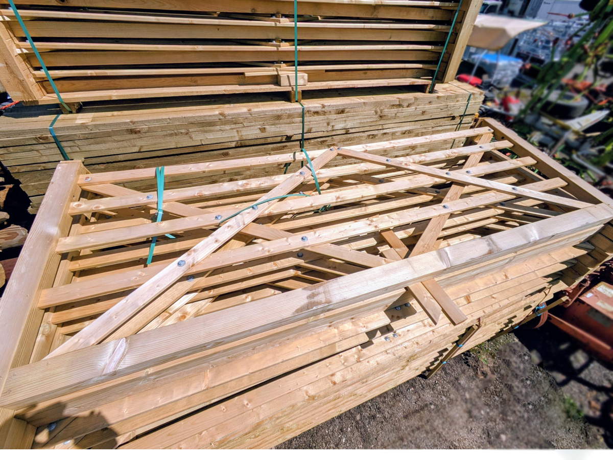 Wooden Gates stacked up in a pile