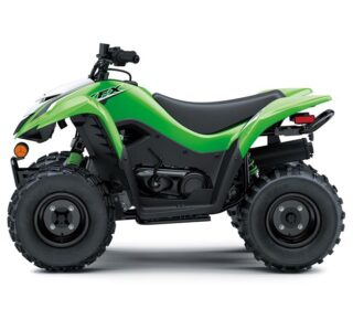 Kawasaki KFX90 junior quad bike studio shot