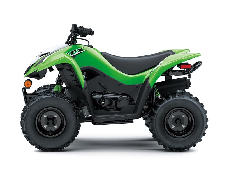 Kawasaki KFX90 junior quad bike studio shot