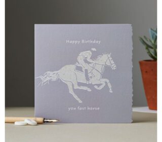 Deckled Edge Colour Block Pony Card