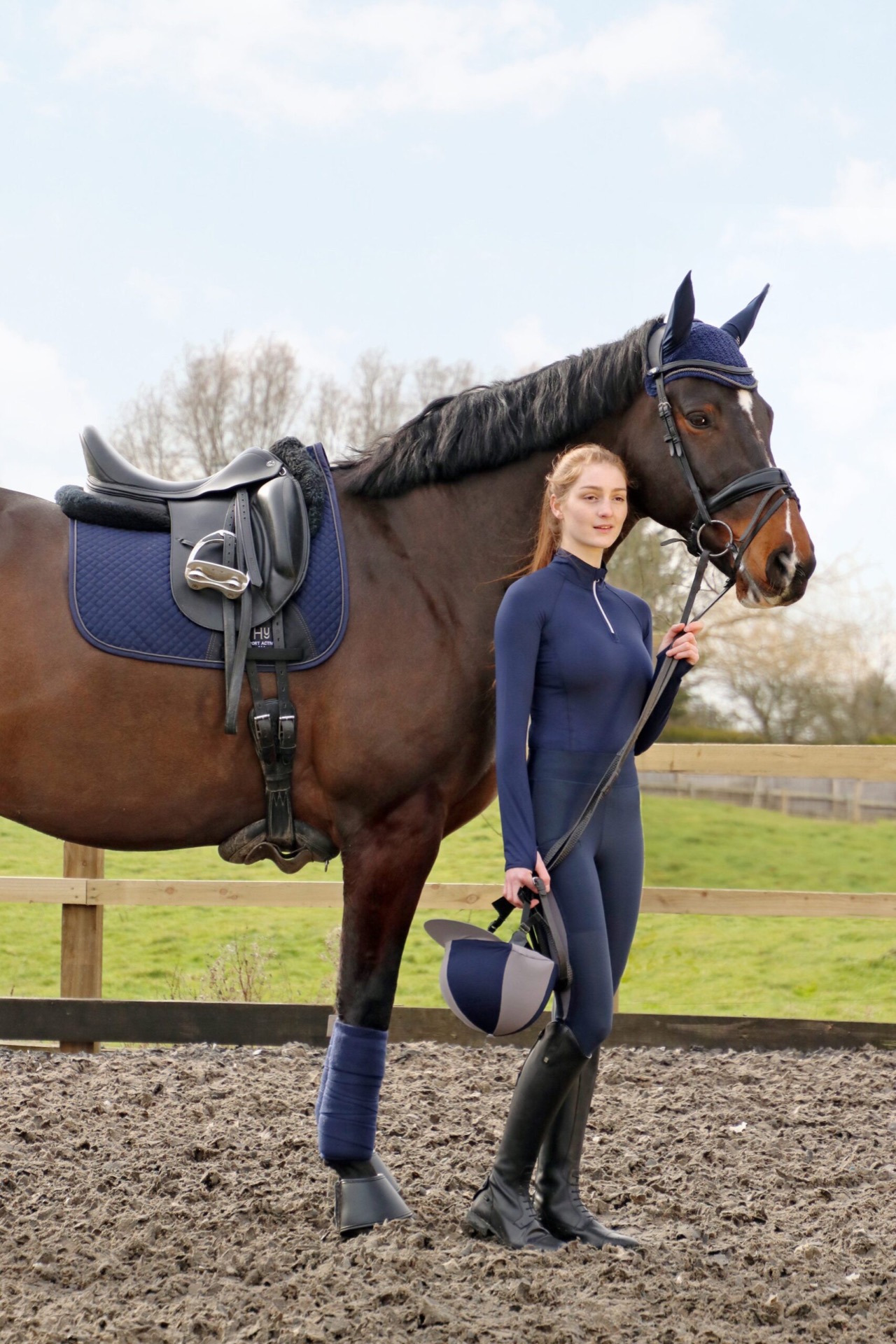 Hy Equestrian Sport Active Base Layer Navy - Image 3