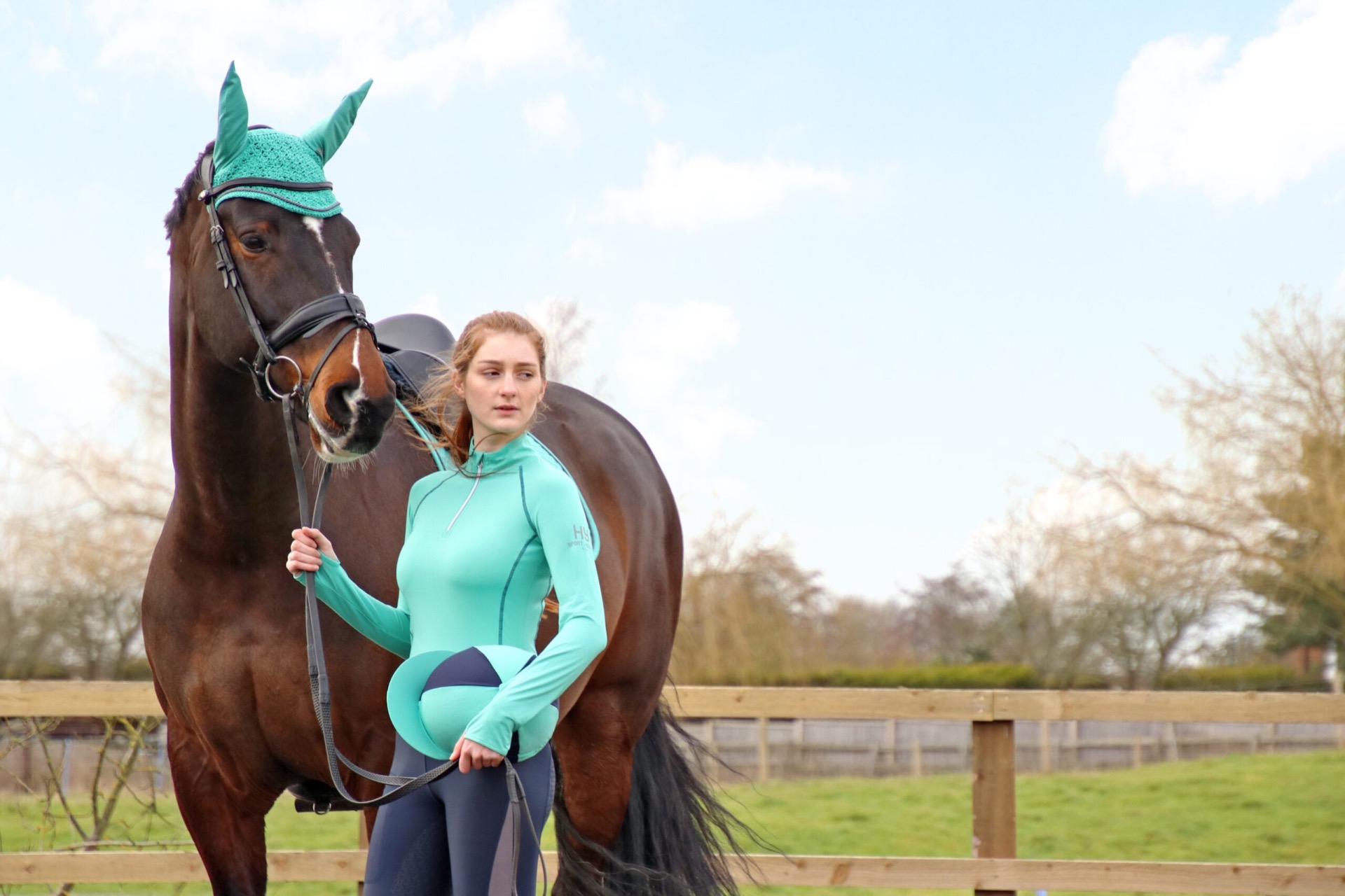 Hy Equestrian Sport Active Base Layer Spearmint Green - Image 3