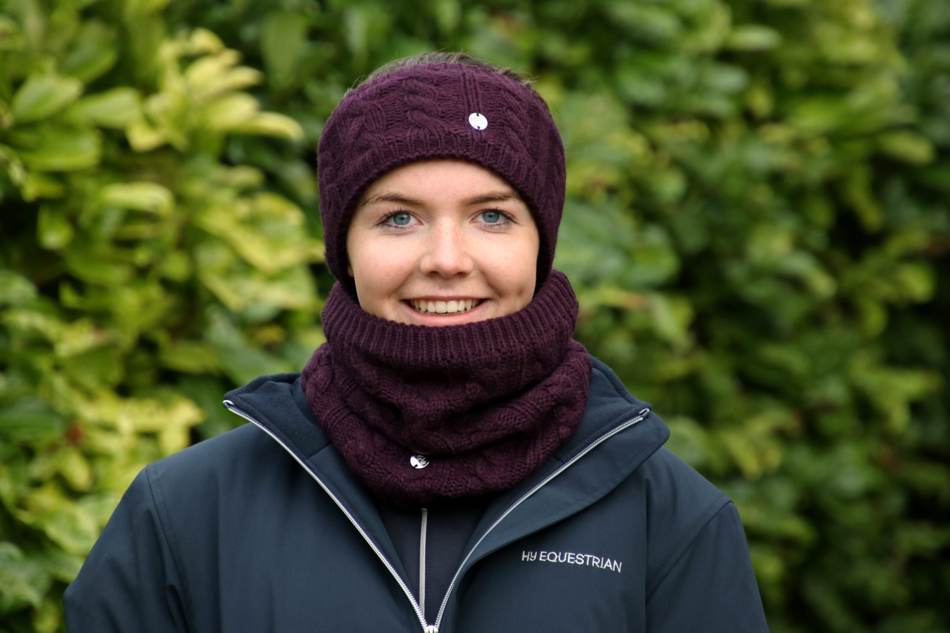 Melrose Cable Knit Snood Damson - Image 2
