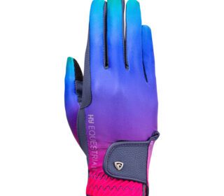 Hy Equestrian Ombre Riding Gloves Navy & Vibrant