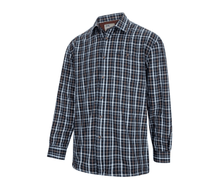Hoggs of Fife Fleece Lined Shirt Bark (Navy/Brown)
