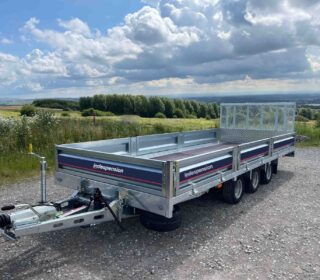 Indespension 16'2" x 6'6" Triple Axle U-Tilt Flatbed Trailer