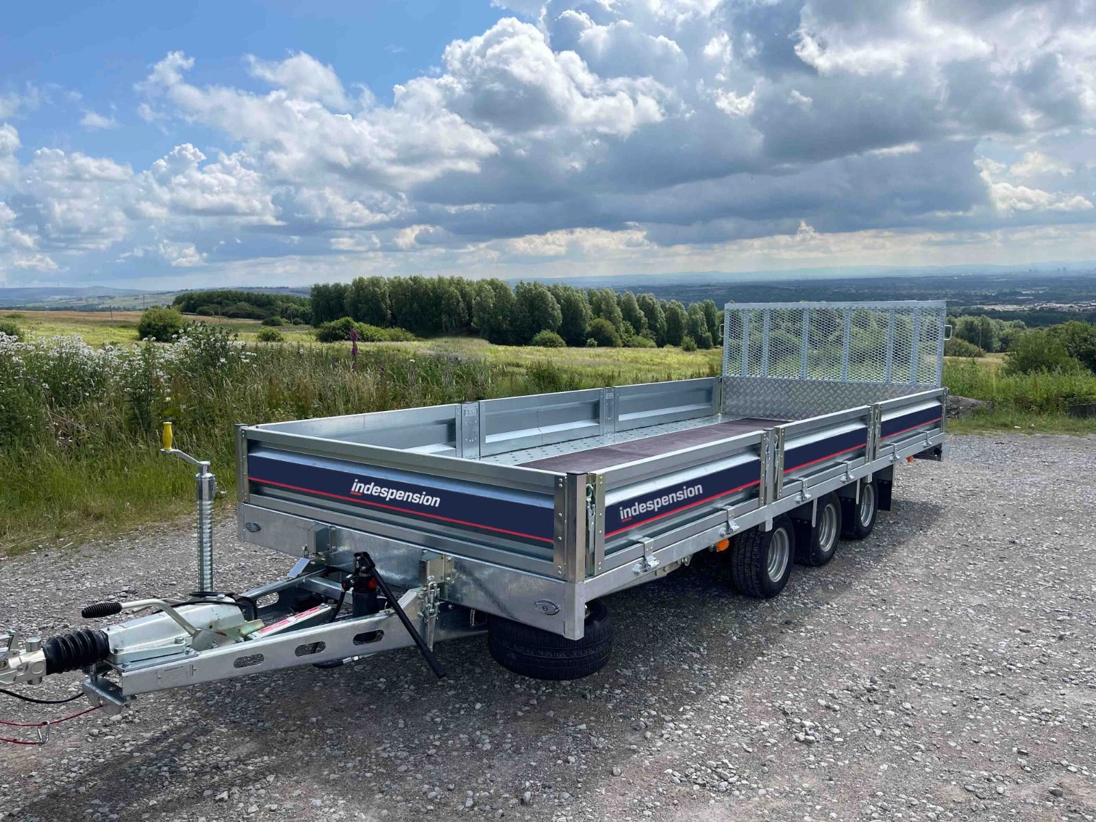 Indespension 16'2" x 6'6" Triple Axle U-Tilt Flatbed Trailer