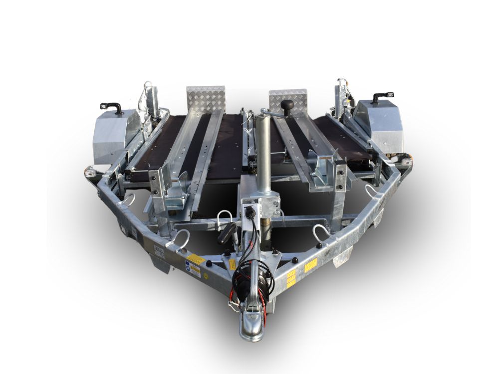 Front view of Debon Moto 2 Double Motorcycle Trailer