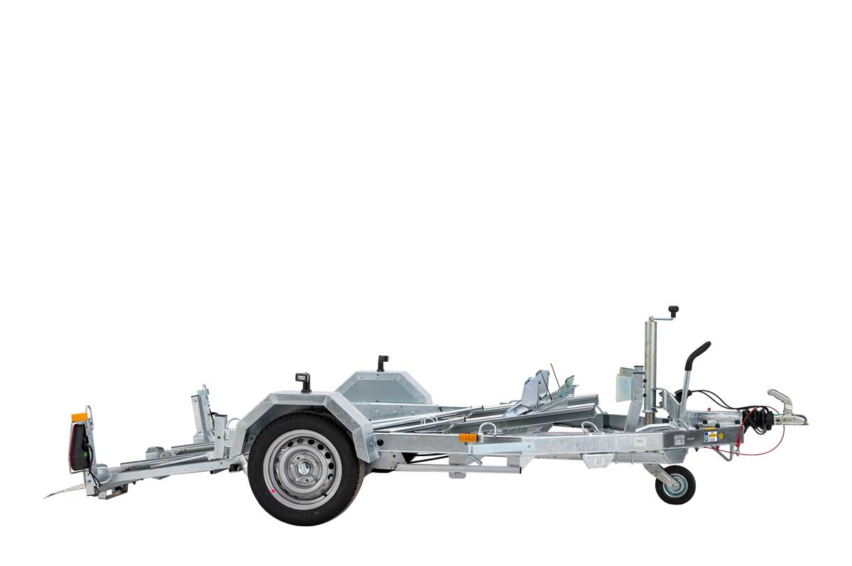 Side view of Debon Moto 2 Double Motorcycle Trailer