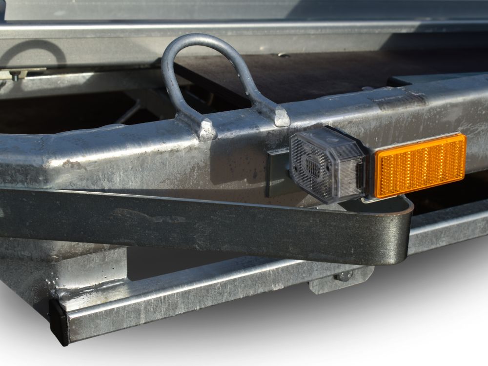 Detail of lights on Debon Moto 2 Double Motorcycle Trailer