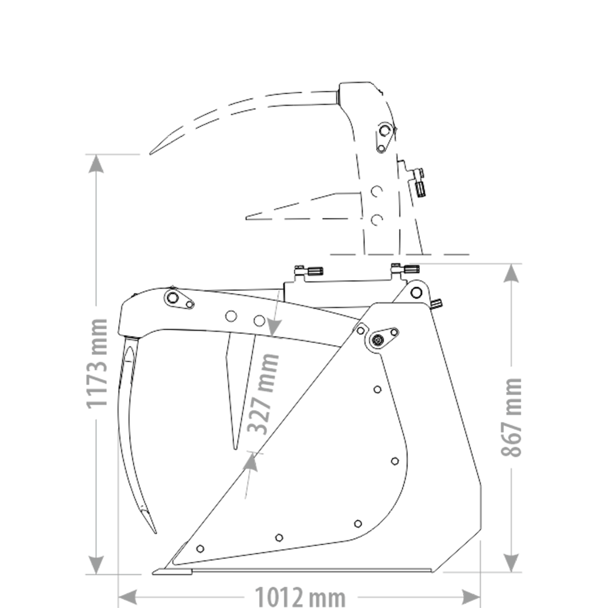 Bucket with Grab - FK Machinery MBWG220 -design drawings