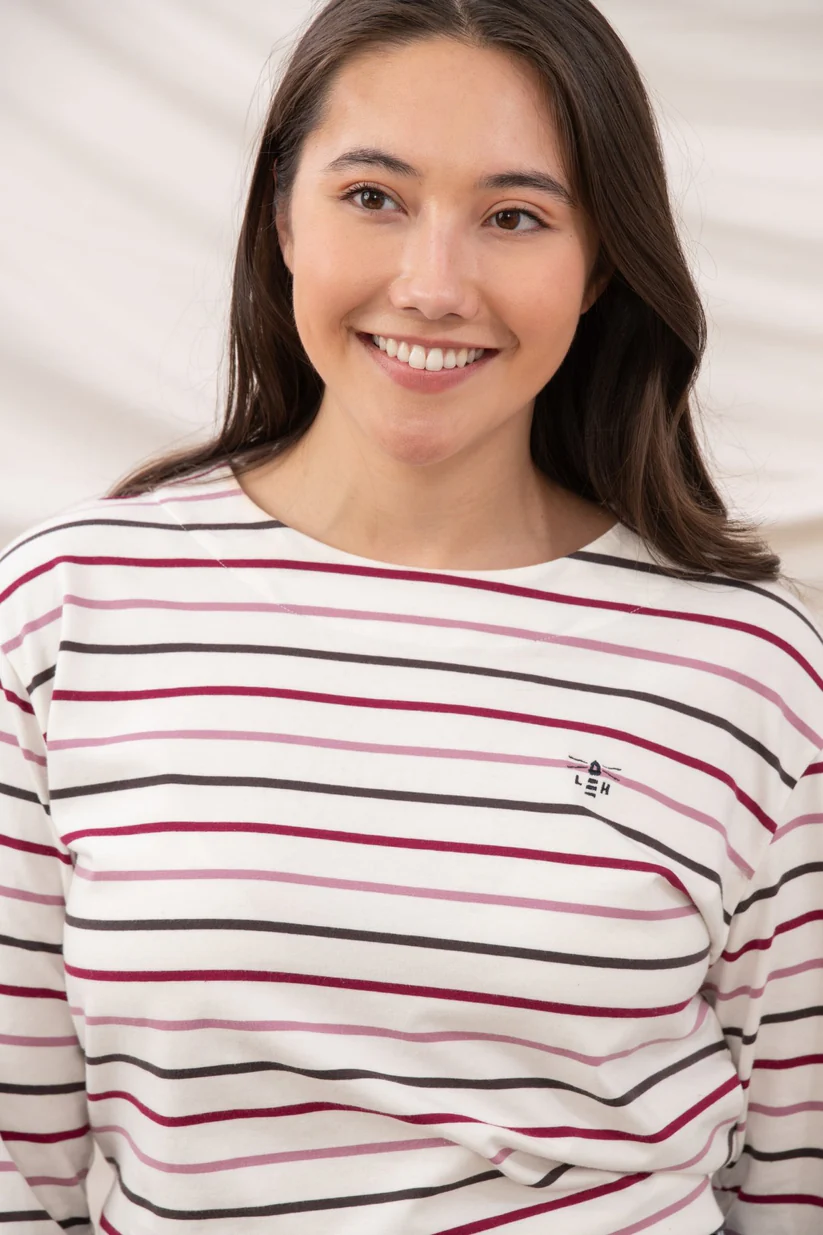 Lighthouse Causeway Top - Cranberry Pink Stripe - Image 7