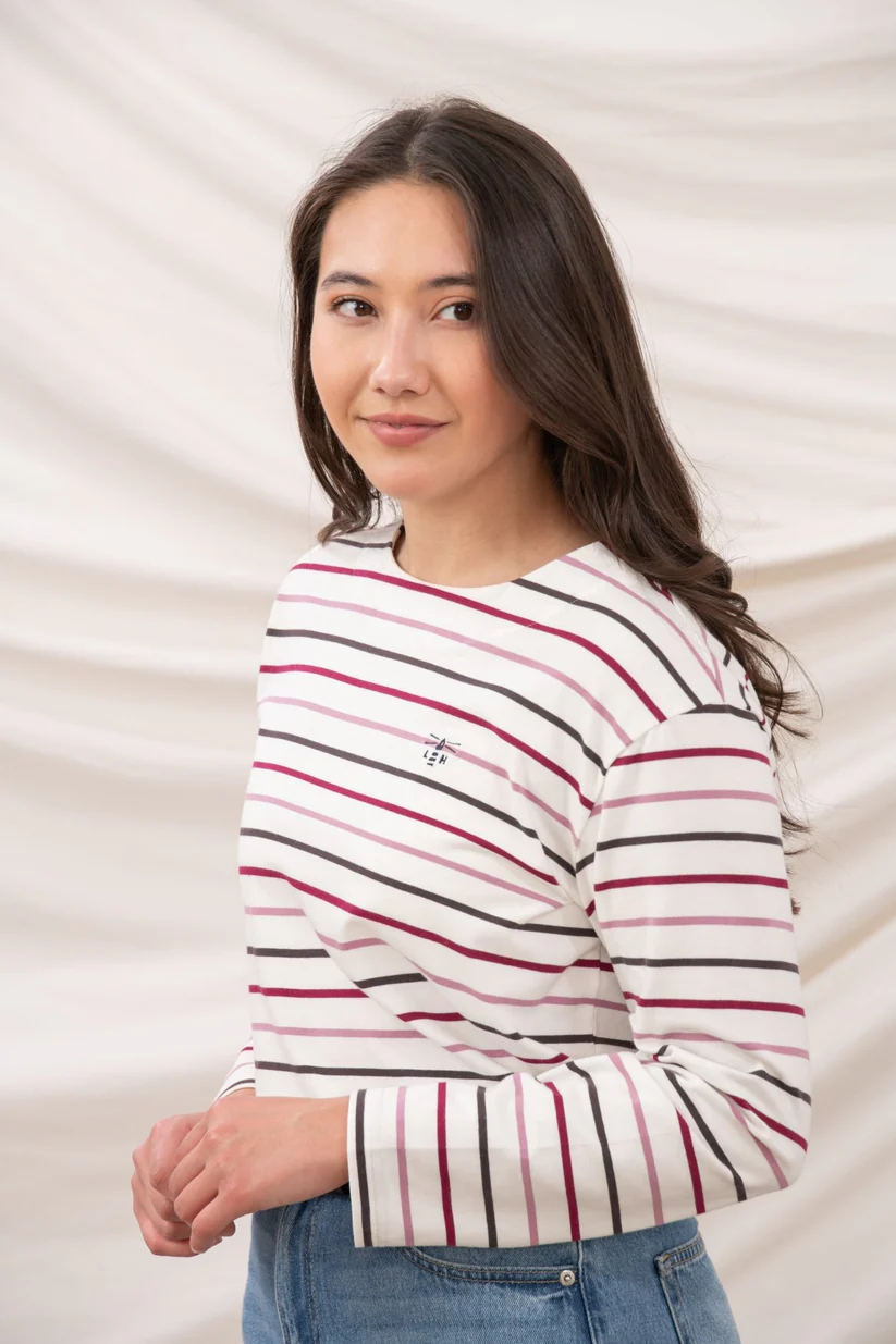 Lighthouse Causeway Top - Cranberry Pink Stripe - Image 10