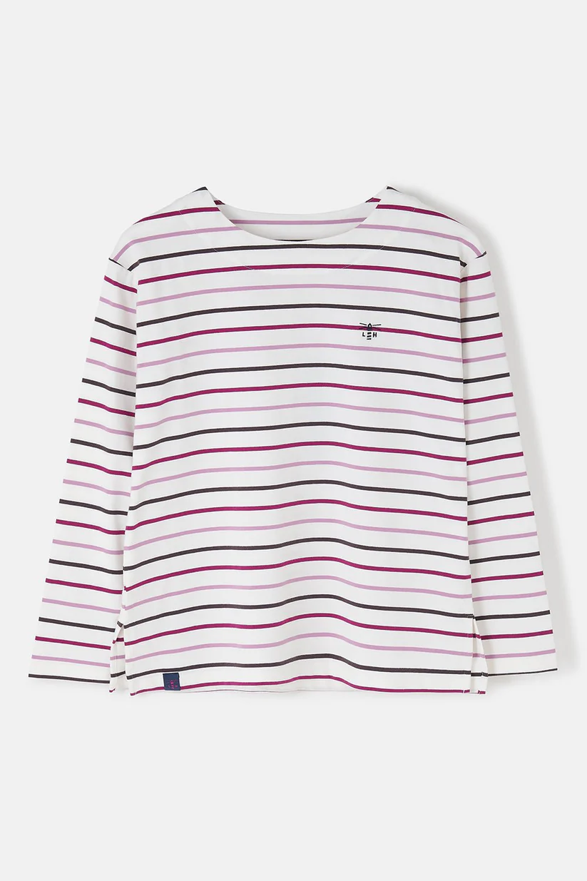 Lighthouse Causeway Top - Cranberry Pink Stripe