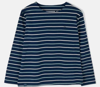 Lighthouse Causeway Top - Navy Cream Sage Stripe