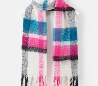 Lighthouse Scarf - Pink Deep Teal Black