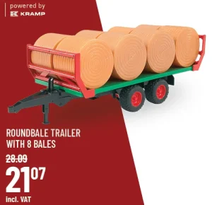 Bruder Roundbale Trailer with 8 Bales