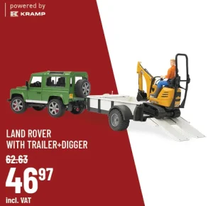 Bruder Land Rover with Trailer + Digger