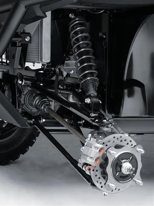 Suspension and axle detail on a Kawasaki Mule Pro-DX UTV