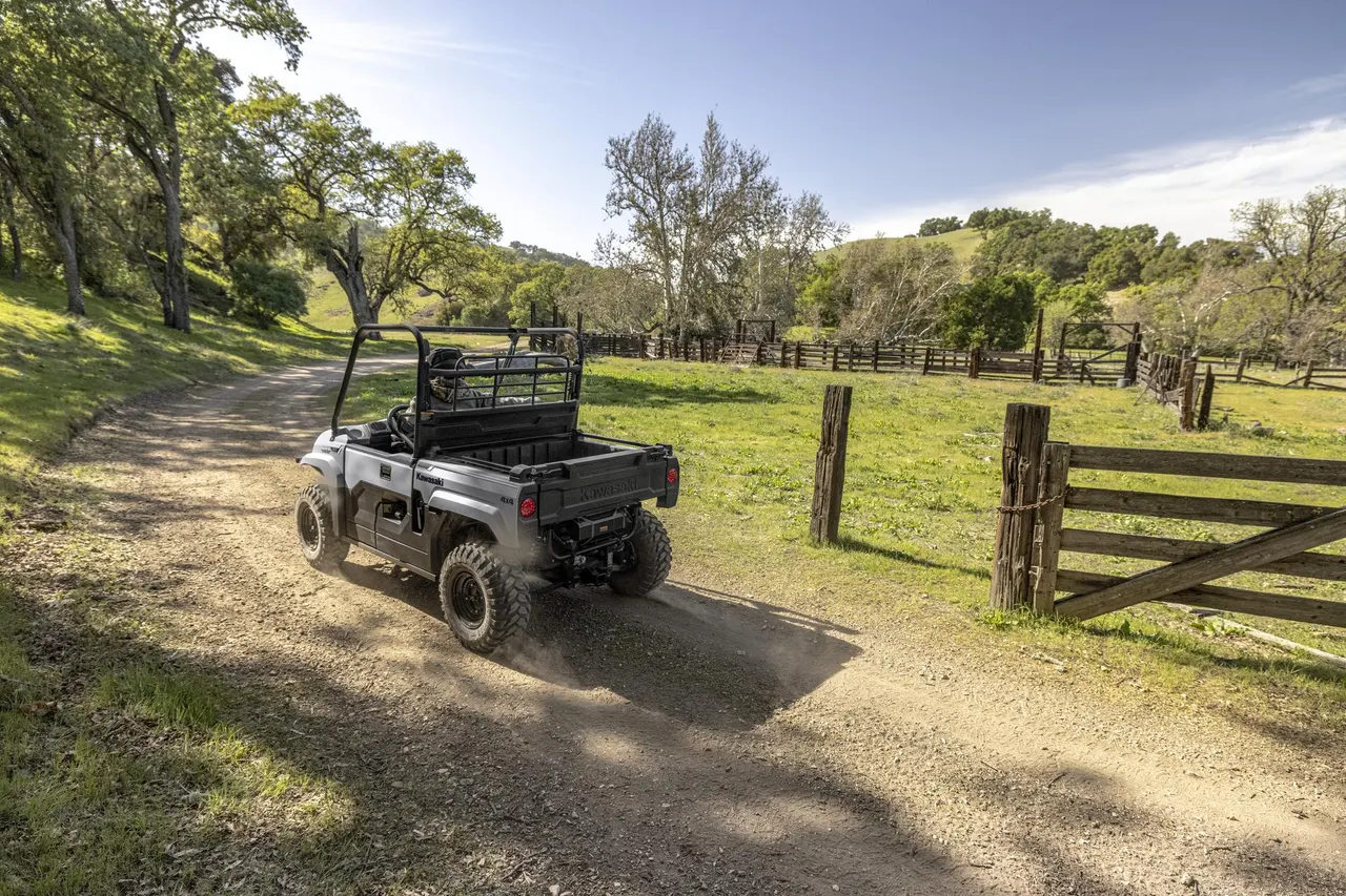 Kawasaki Mule Pro MX driving up a track
