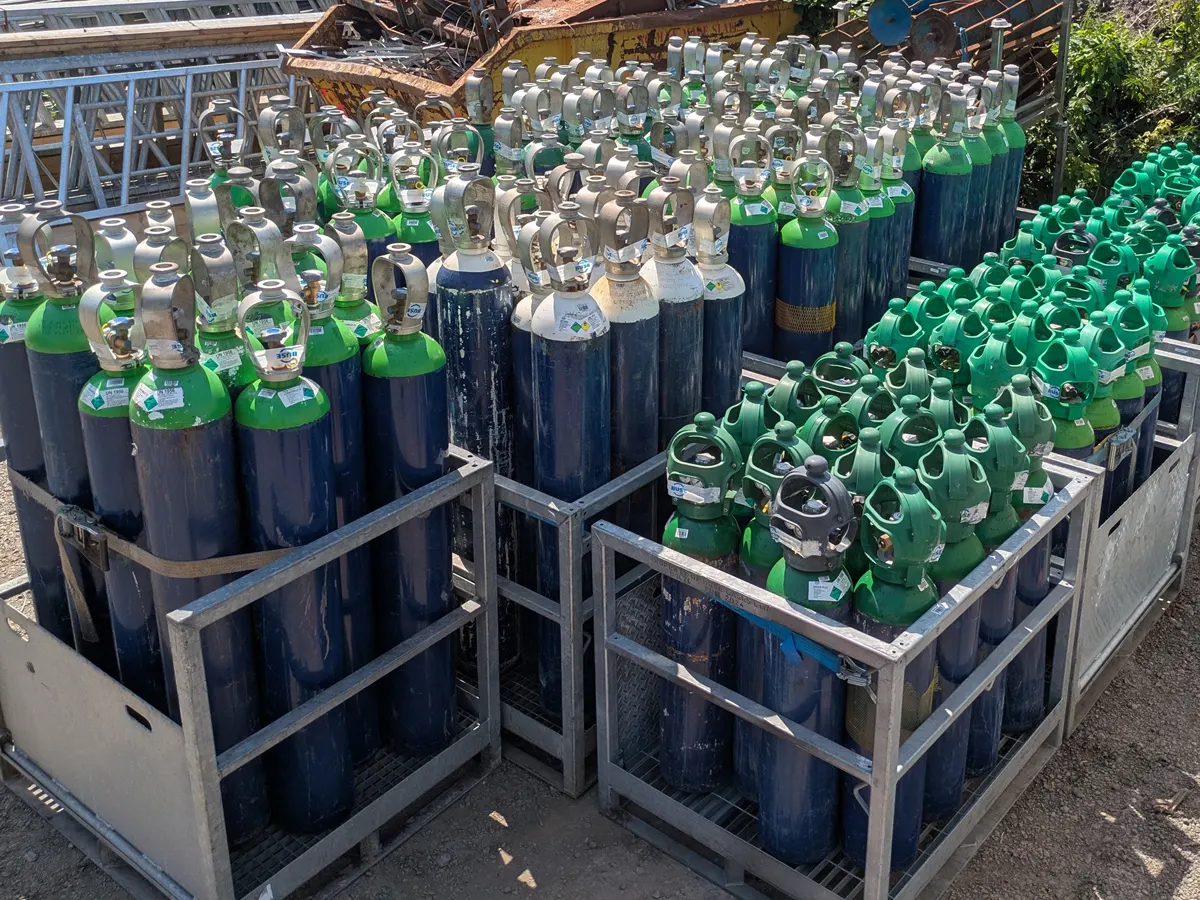 Buse Gas Cylinders in storage racks