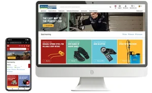 Kramp eShop showing on a mobile phone and desktop computer
