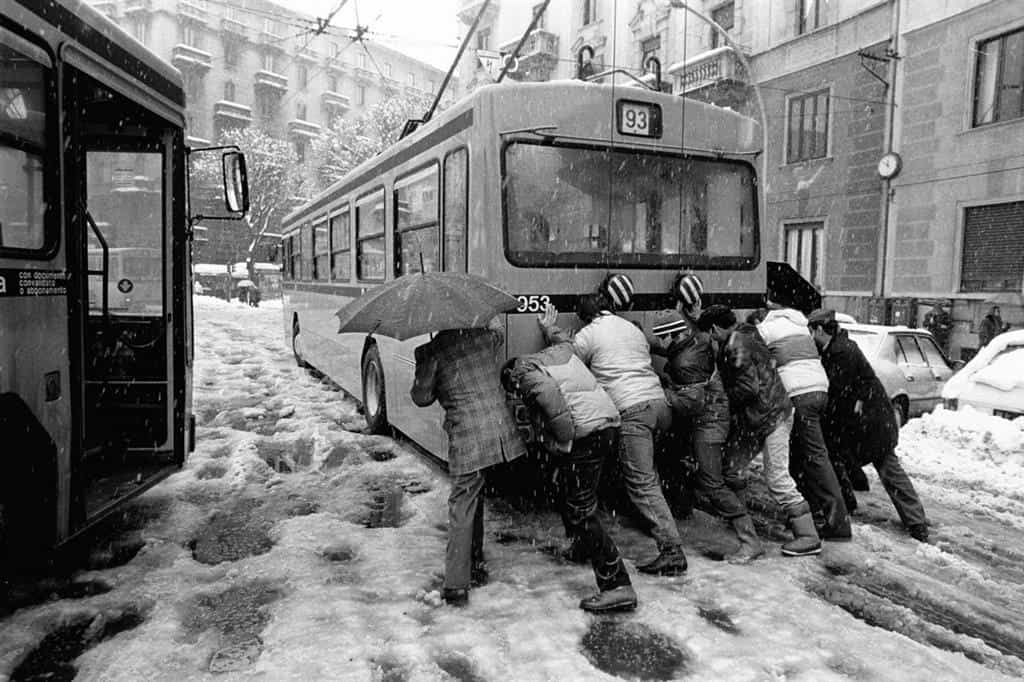 Fotogramma 67655814 - La grande neve del febbraio 1985 in Lombardia. Foto di Milano