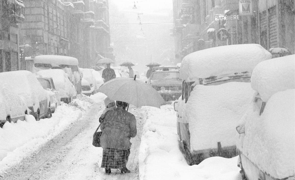 milano nevicata 1985 6 - La grande neve del febbraio 1985 in Lombardia. Foto di Milano