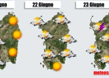 meteo sardegna 20 06 2024 01 350x250 - Meteo Sardegna, venerdì e sabato crollo temperatura. Domenica Temporali
