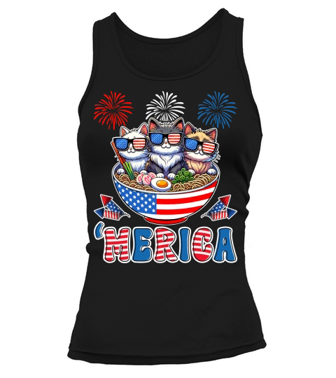 Merica Cat 4th of july 10 Tank top Woman