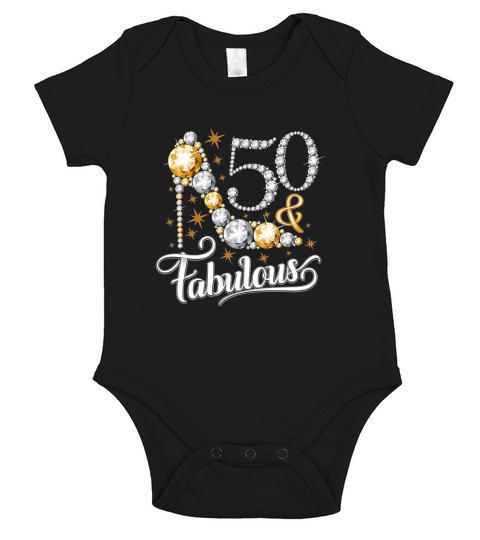 50th Birthday  50 & Fabulous Short Sleeve Baby One-Piece