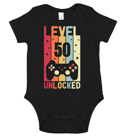 Level 50 Unlocked 50th Birthday Short Sleeve Baby One-Piece
