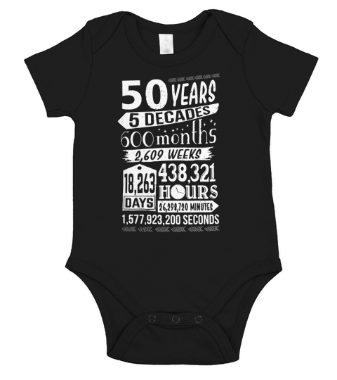 50th Birthday Happy 50 Years Short Sleeve Baby One-Piece