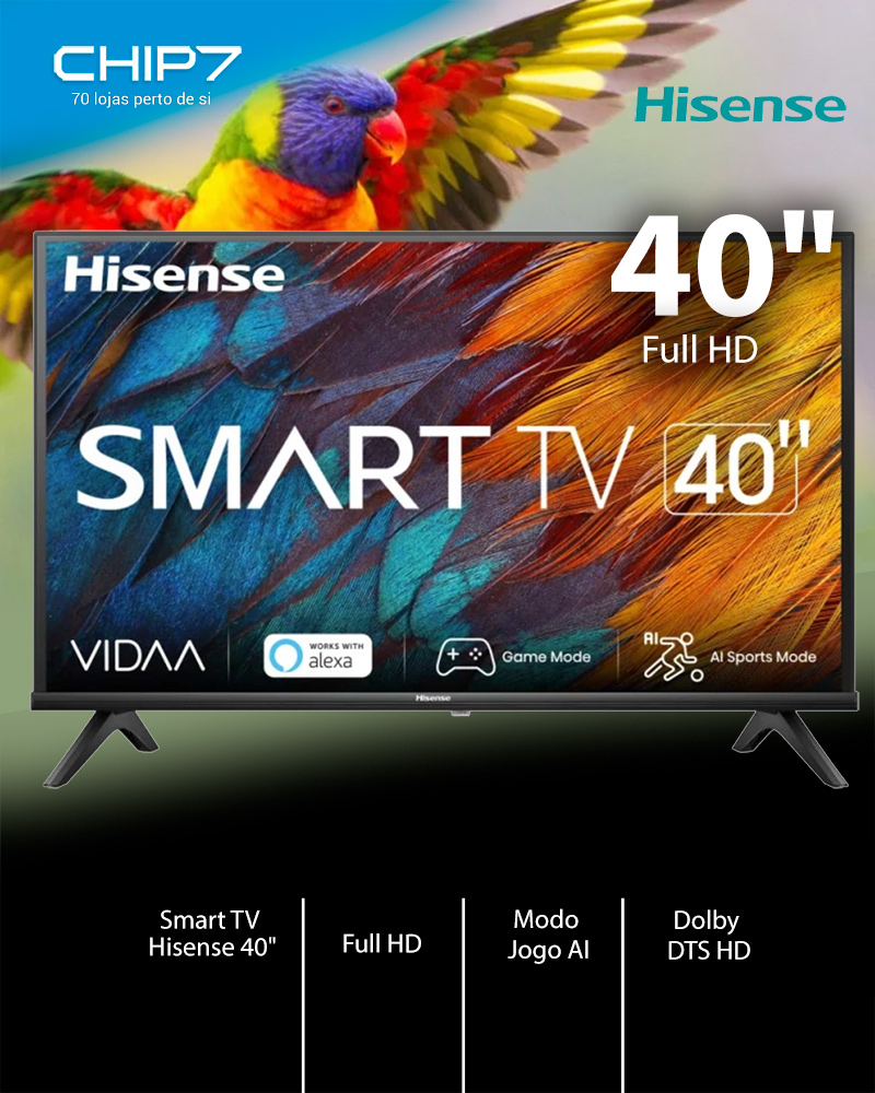 TV LED 40 (101,6 cm) Hisense 40A4K, FHD, Smart TV