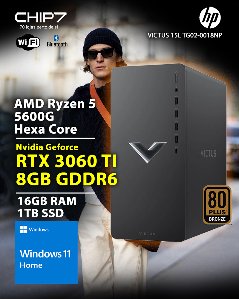 Pc Gamer 4060 Ti / Ryzen 5600G / 16GB DDR4 / RTX 4060 Ti 8GB / SSD 480GB