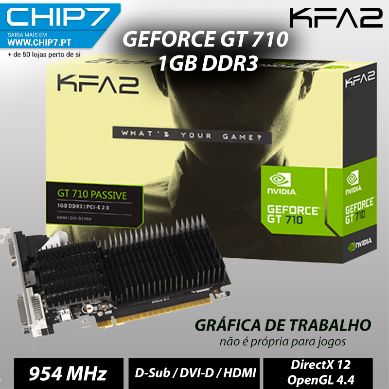 Placa de vídeo - NVIDIA GeForce GT 710 (1GB / PCI-E) - Galax